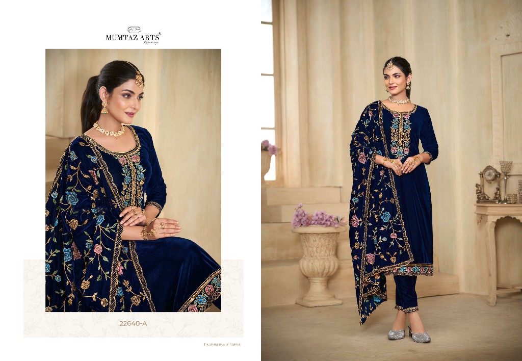 Mumtaz Arts Ishq Wholesale Pure Premium Velvet With Embroidery Winter Suits