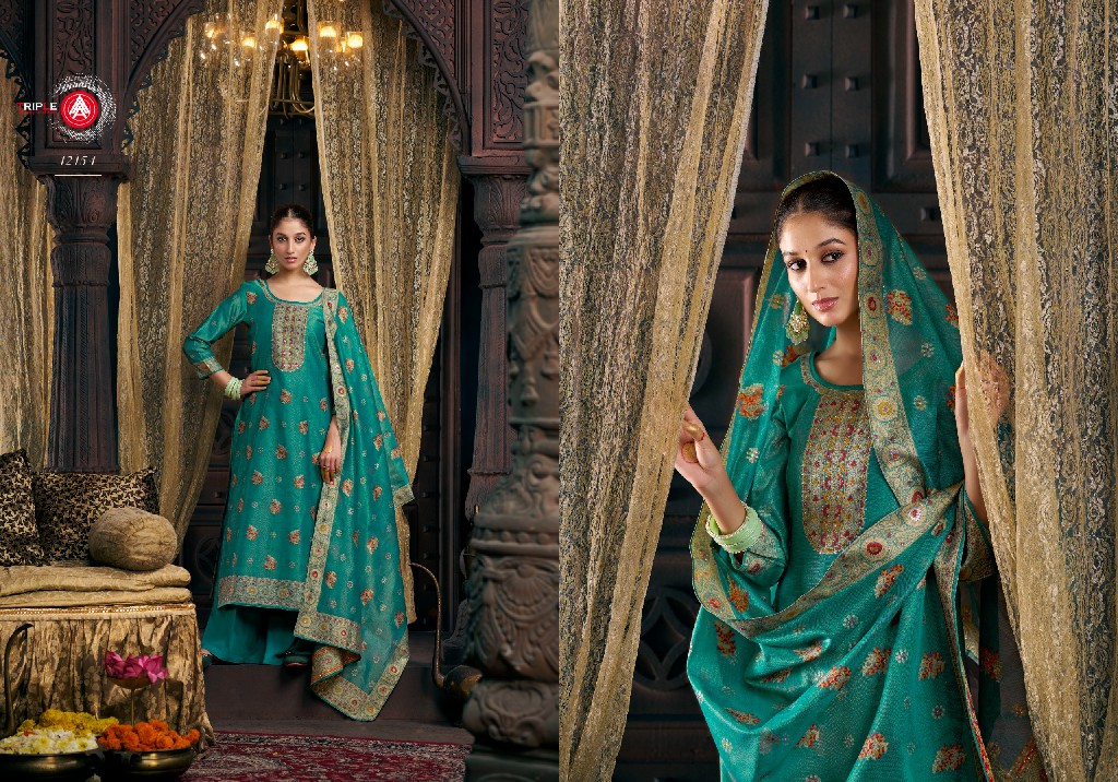 Triple AAA Taniya Wholesale Viscose Simar Silk With Minakari Dress Material