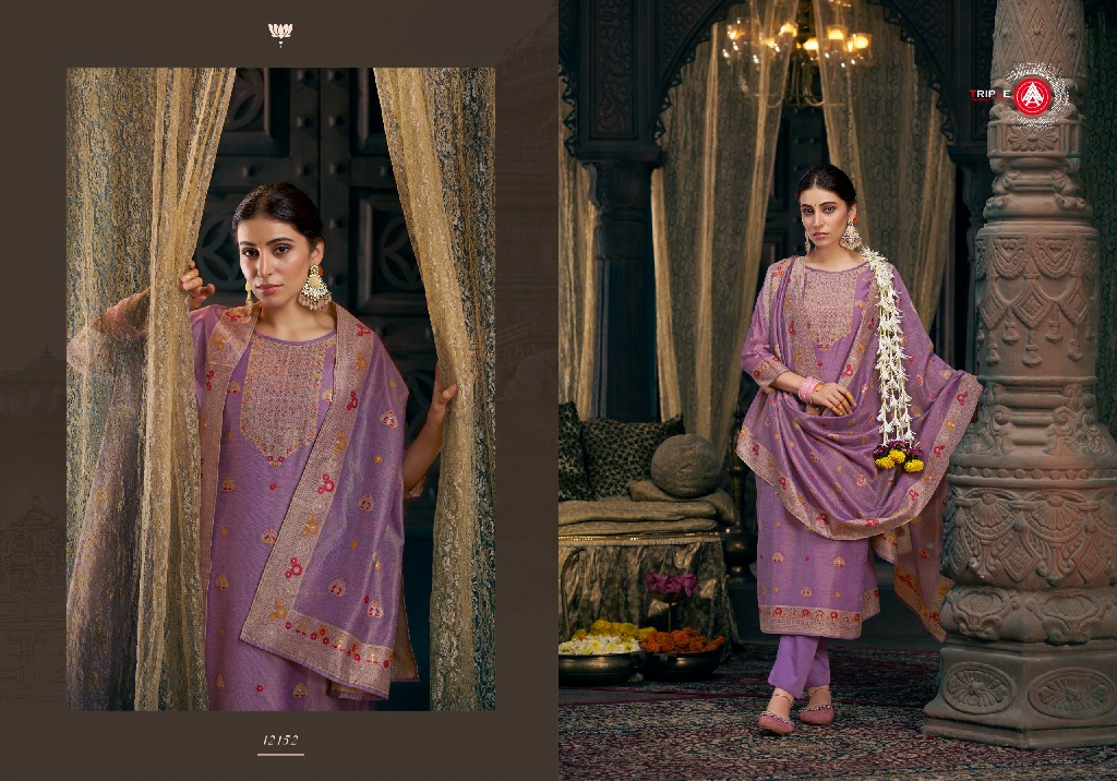 Triple AAA Taniya Wholesale Viscose Simar Silk With Minakari Dress Material