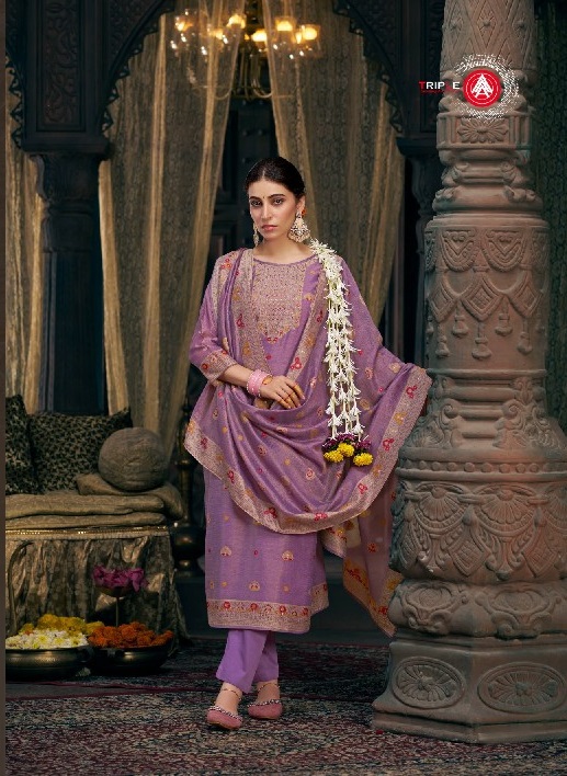 Triple AAA Taniya Wholesale Viscose Simar Silk With Minakari Dress Material