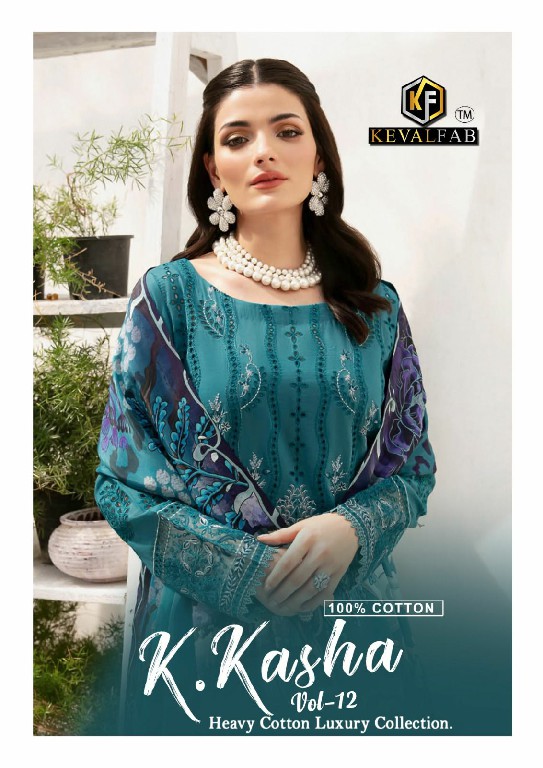 Keval Fab K Kasha Vol-12 Wholesale Karachi Cotton Printed Dress Materials