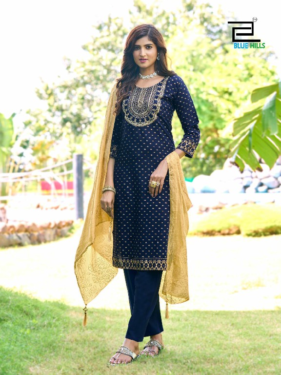 Blue Hills Royal Touch Vol-15 Wholesale 14 Kg Reyon Kurti With Pant And Dupatta