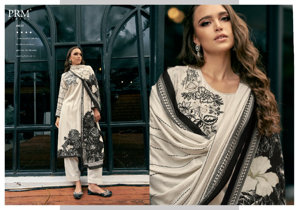 PRM Antara Wholesale VIscose Pashmina With Fancy Work Winter Salwar Suits