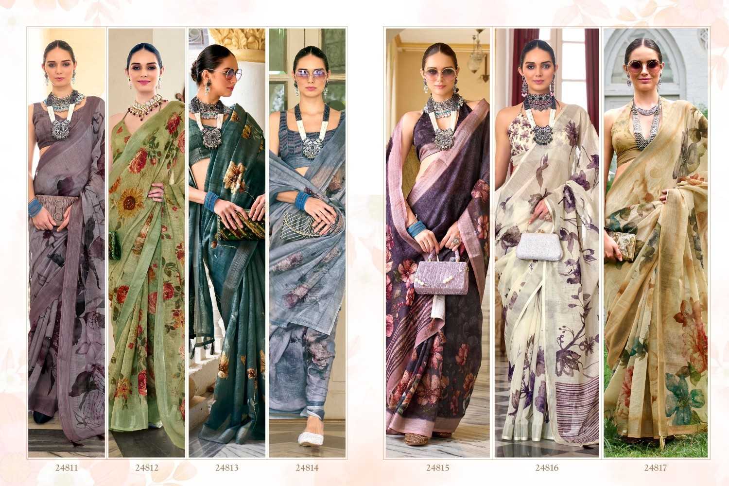 jaymee by joh rivaaj linen khatha work new trendy saree exports