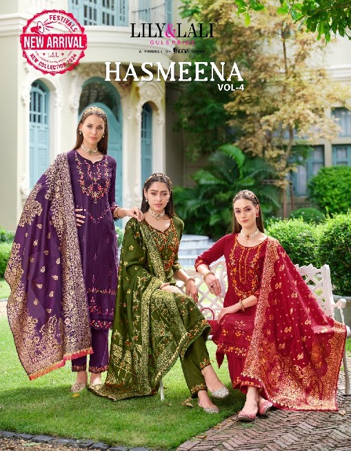 lily And lali hasmeena vol 4 viscose readymade exclusive 3pcs dress