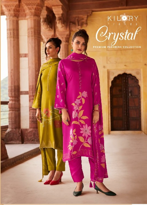 Kilory Crystal Wholesale Pure Viscose Pashmina With Fancy Embroidery Winter Suits