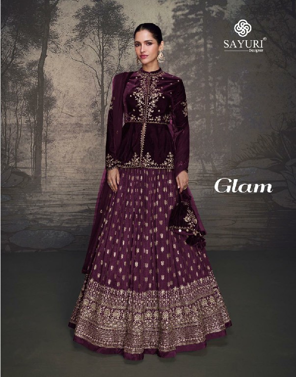 Sayuri Glam Wholesale Velvet Top With Premium Silk Skirt Stitched Suits