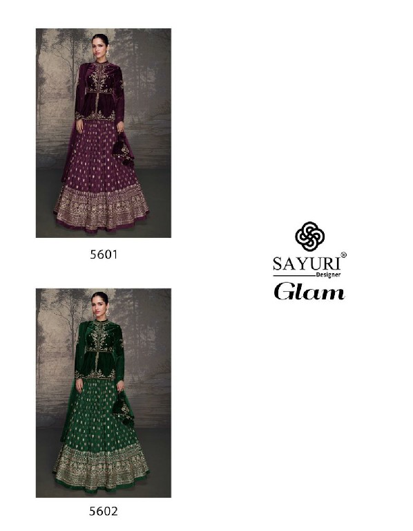 Sayuri Glam Wholesale Velvet Top With Premium Silk Skirt Stitched Suits