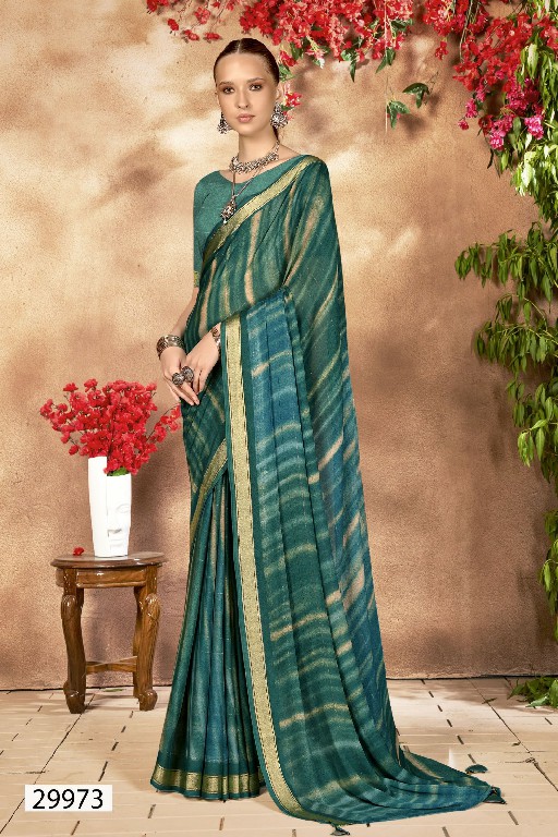 Vallabhi Remi Wholesale Moss Chiffon Indian Sarees