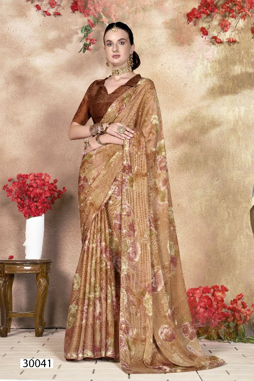 Vallabhi Elisha Wholesale Brasso Satin With Swaroski Work Sarees