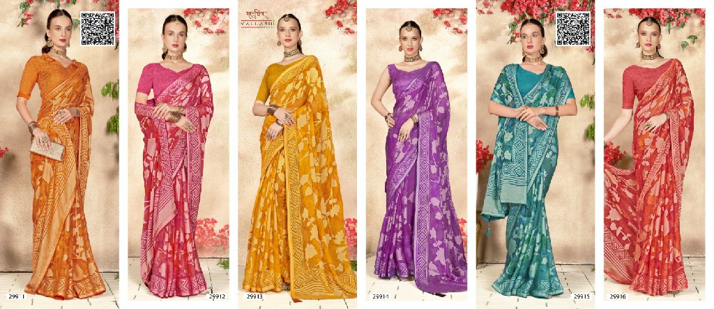 Vallabhi Inaaya Vol-12 wholesale Brasso Fabrics Indian Sarees