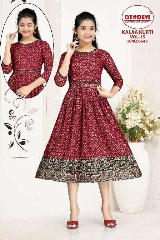 DT Devi Kalaa Kurti Vol-15 Wholesale Kids Kurtis Combo