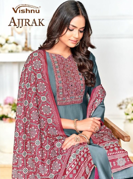 Vishnu Ajjrak Wholesale Vetican Fabrics Dress Material