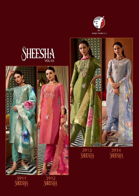Anju Sheesha Vol-3 Wholesale Kurti Pant With Dupatta Catalog