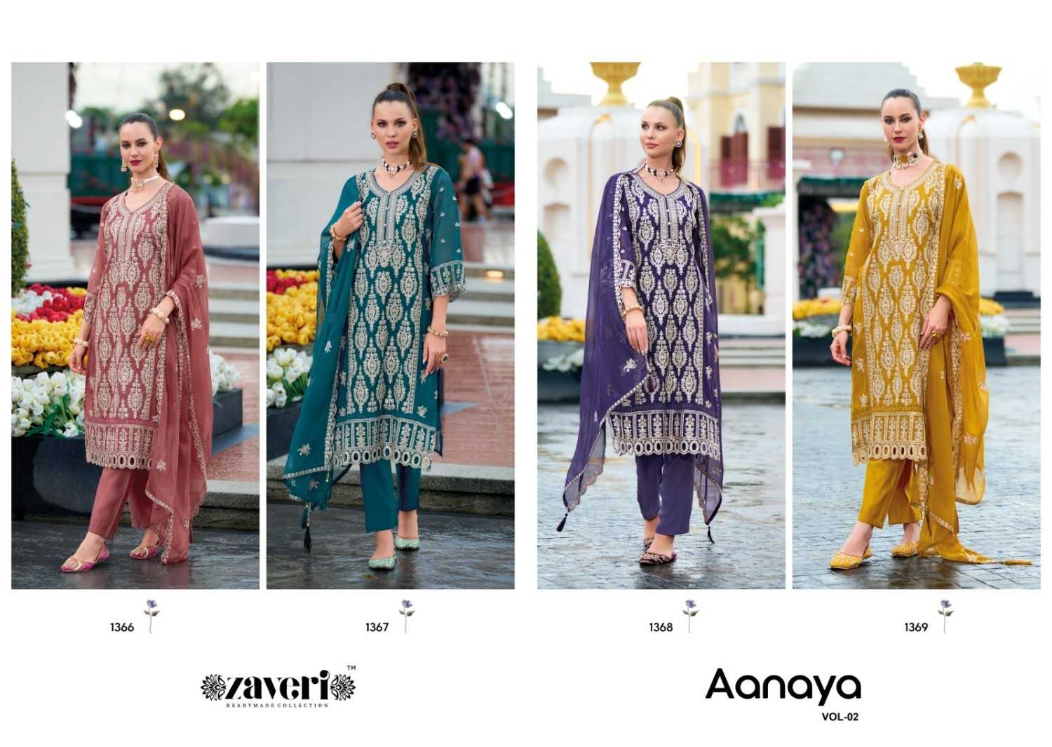Aanaya vol 2 by zaveri organza readymade pakistani salwar kameez