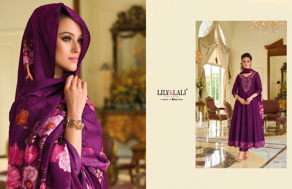 begum jaan by lily And lali anarkali style vichitra silk full stitch party wear suit