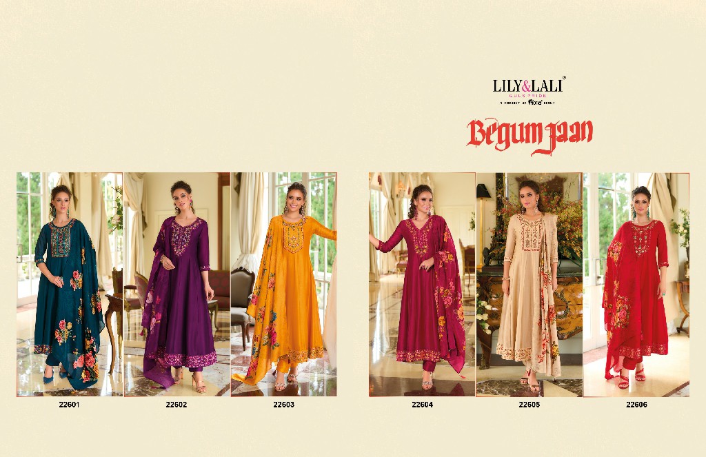 begum jaan by lily And lali anarkali style vichitra silk full stitch party wear suit