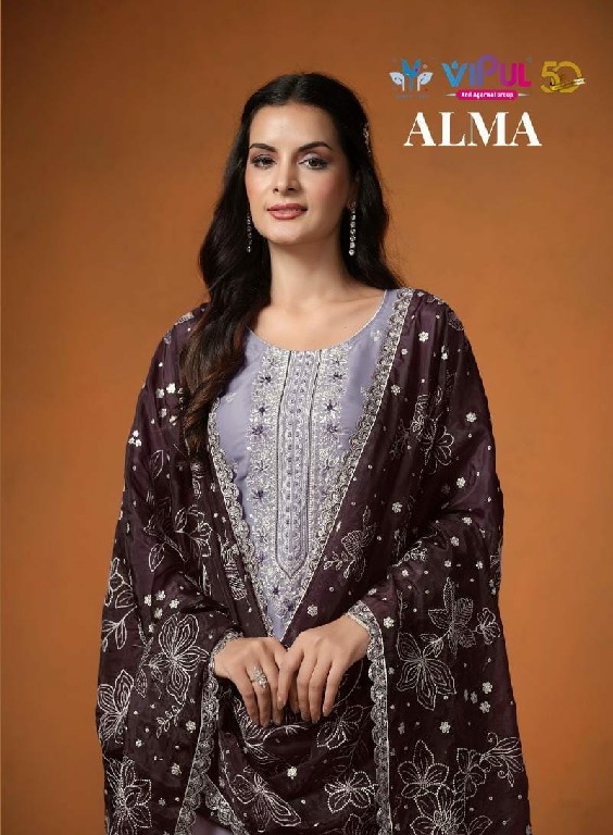 Vipul Alma Wholesale Velvet Satin With Embroidery Winter Suits