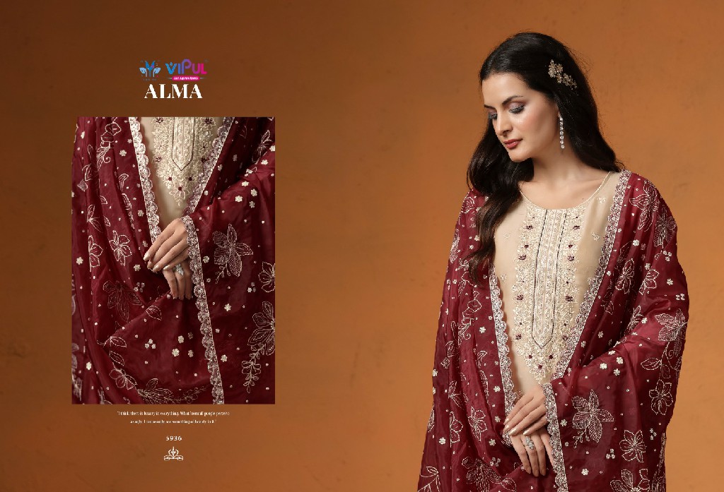 Vipul Alma Wholesale Velvet Satin With Embroidery Winter Suits