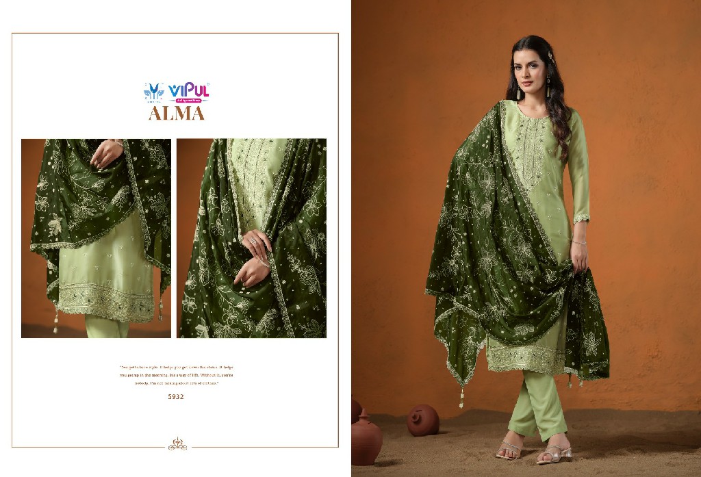 Vipul Alma Wholesale Velvet Satin With Embroidery Winter Suits