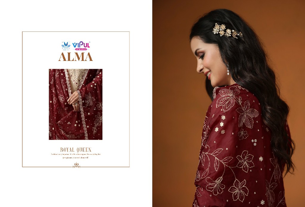 Vipul Alma Wholesale Velvet Satin With Embroidery Winter Suits