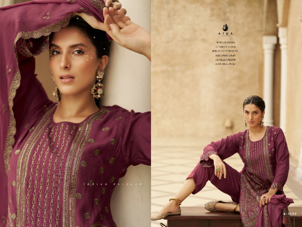 AIQA Malissa Vol-2 Wholesale Pure Heavy Pashmina With Fancy Work Winter Suits