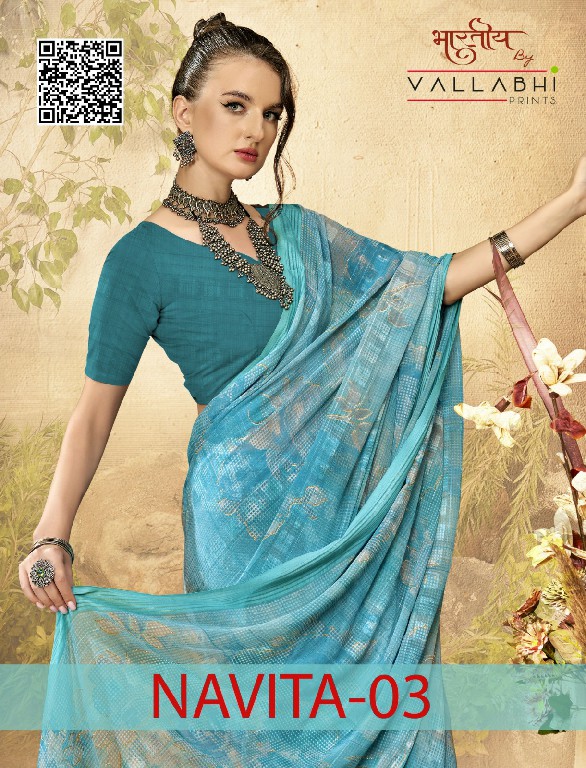 Vallabhi Navita Vol-3 Wholesale Georgette Fabrics Indian Sarees Catalog