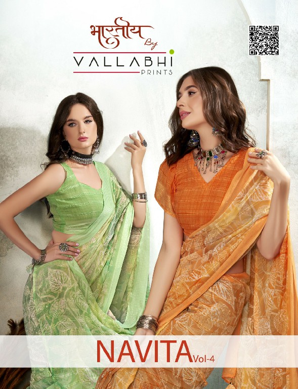 Vallabhi Navita Vol-4 Wholesale Georgette Fabrics Indian Sarees Catalog