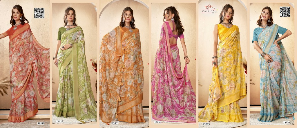 Vallabhi Navita Vol-5 Wholesale Georgette Fabrics Indian Sarees Catalog