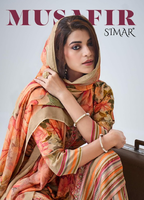 Glossy Simar Musafir Wholesale Pure VIscose Muslin With Embroidery Work Suits