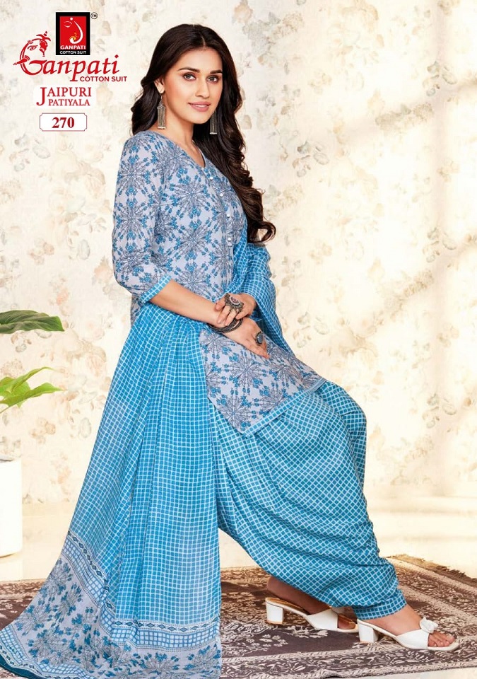 Ganpati Jaipuri Patiyala Special Vol-12 Wholesale Pure Cotton Printed Dress Material