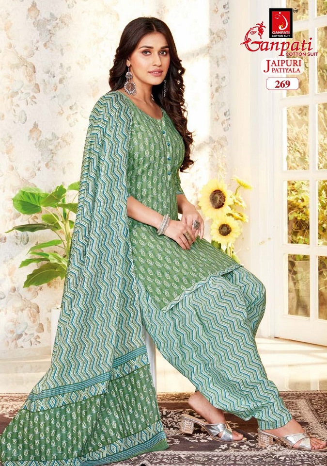 Ganpati Jaipuri Patiyala Special Vol-12 Wholesale Pure Cotton Printed Dress Material