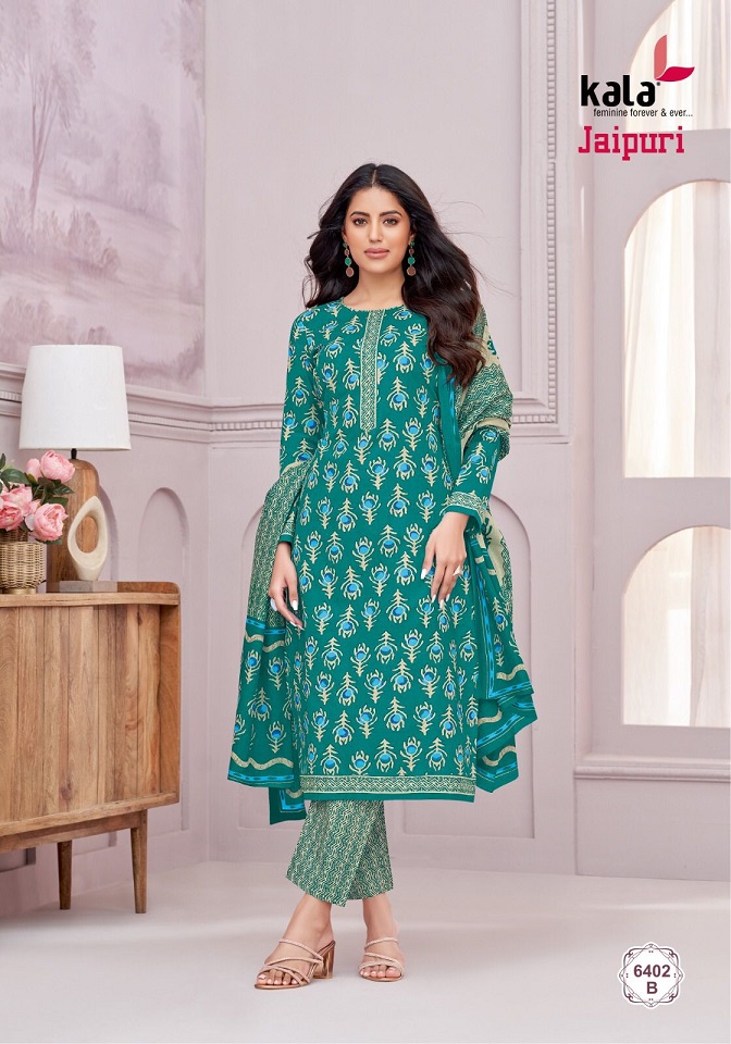 Tarika Kala Jaipuri Vol-6 Wholesale Cotton Dupatta Dress Material