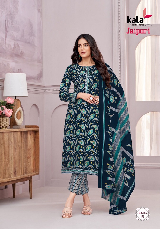Tarika Kala Jaipuri Vol-6 Wholesale Cotton Dupatta Dress Material