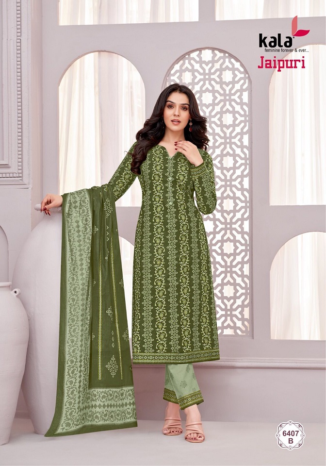 Tarika Kala Jaipuri Vol-6 Wholesale Cotton Dupatta Dress Material