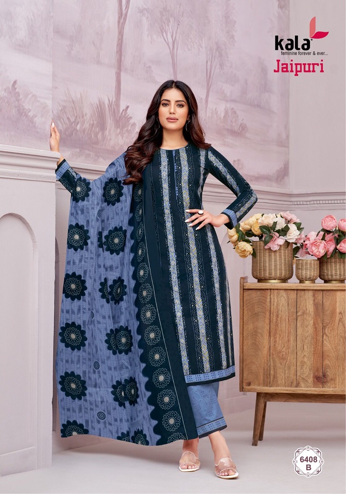 Tarika Kala Jaipuri Vol-6 Wholesale Cotton Dupatta Dress Material
