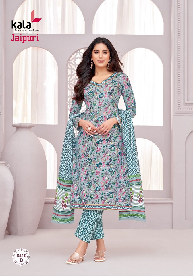 Tarika Kala Jaipuri Vol-6 Wholesale Cotton Dupatta Dress Material