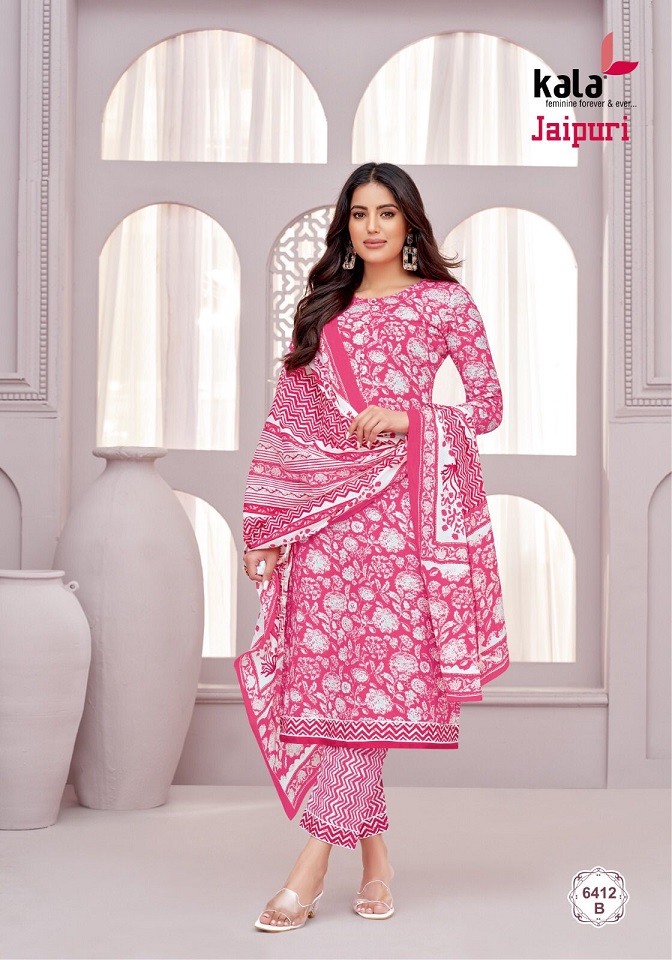 Tarika Kala Jaipuri Vol-6 Wholesale Cotton Dupatta Dress Material