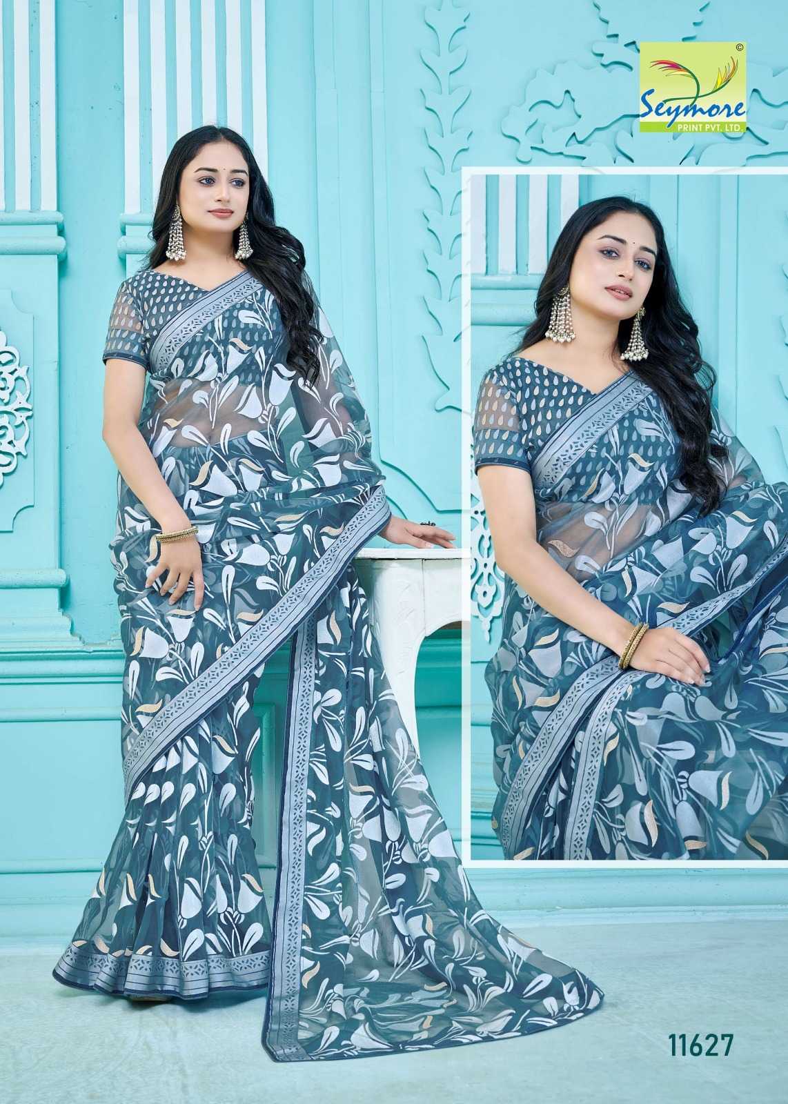 chamkili by seymore print organza brasso classic look saree