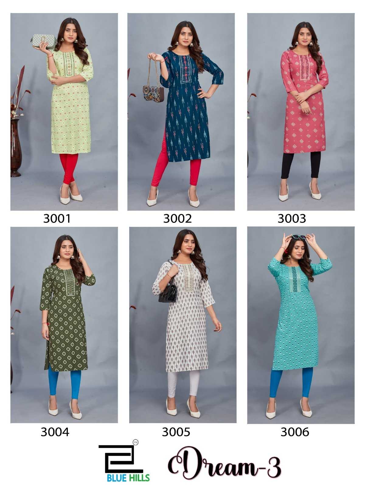 dream vol 3 by blue hills daily wear fancy readymade plus size combo kurti