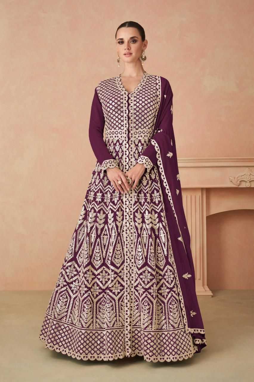 rimsha silver by gulkayra designer georgette gown style fully stitch dress