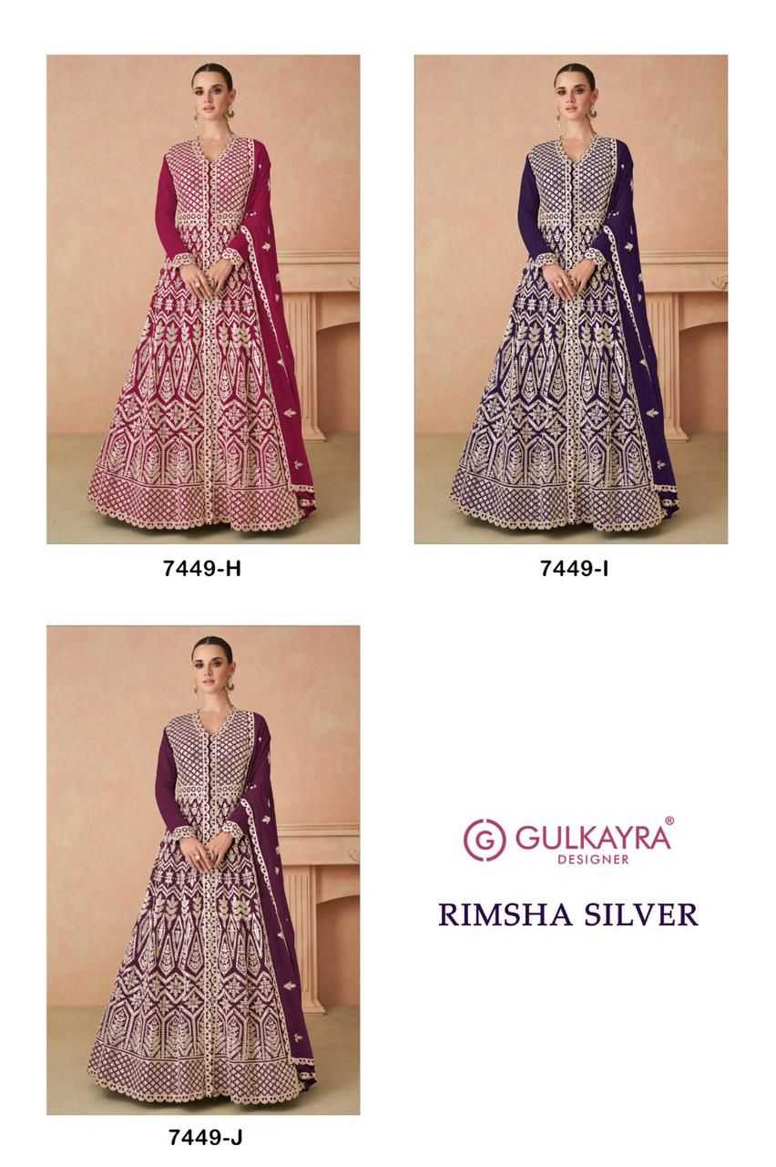 rimsha silver by gulkayra designer georgette gown style fully stitch dress