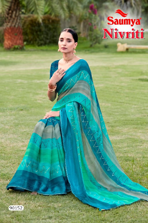 nivriti by saumya comfortable fancy print saree