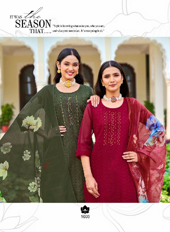 Radhika Sundari Vol-1 Wholesale Pure Organza With Schiffli Work Top With Pant And Dupatta