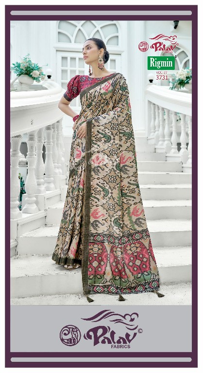Palav Rigmin Vol-37 Wholesale Pure Silk With Digital Print Sarees