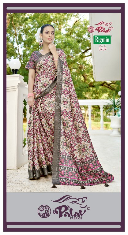 Palav Rigmin Vol-37 Wholesale Pure Silk With Digital Print Sarees