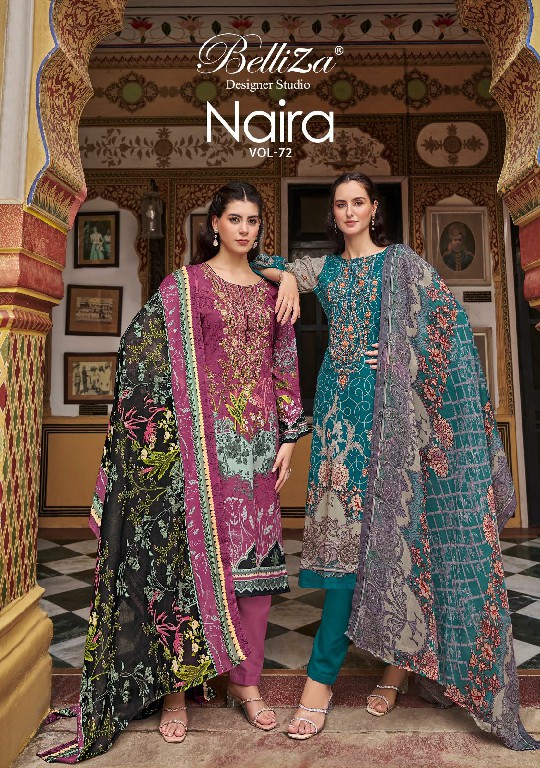 BELLIZA DESIGNER NAIRA VOL 72 COTTON DIGITAL PRINTS MODERN PAKISTANI DRESS