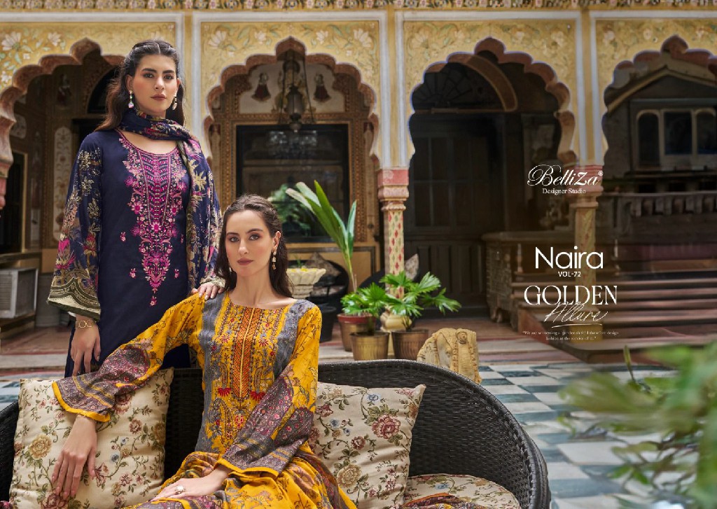 BELLIZA DESIGNER NAIRA VOL 72 COTTON DIGITAL PRINTS MODERN PAKISTANI DRESS