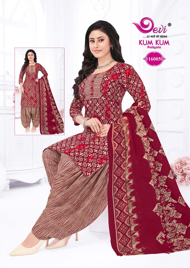 Devi Kum Kum Patiyala Vol-16 Wholesale Readymade Cotton Suits