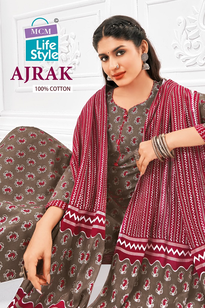 MCM Ajrak Wholesale Special Ajrak Printed Cotton Salwar Suits